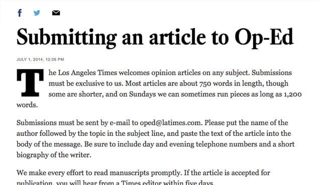 How To Submit An Op Ed Article To A Major Website 