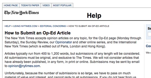 how to write an article for the new york times