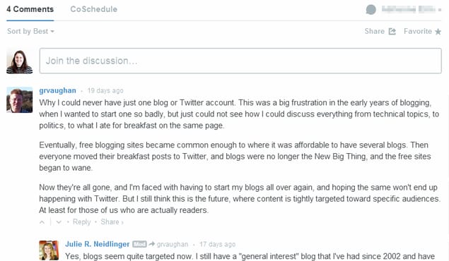 Blog Comments