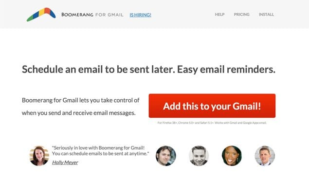 does boomerang for gmail tell people