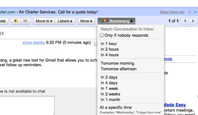 Boomerang Follow Up