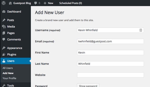 Example Creating User With Email