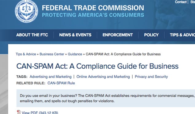 FTC Can Spam Website