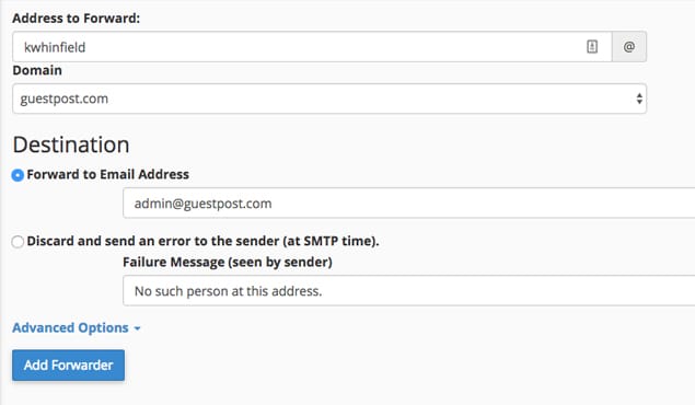 Forward Email Address