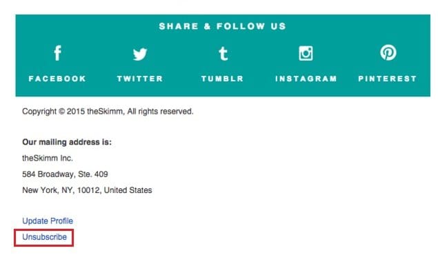 Unsubscribe Link in Email