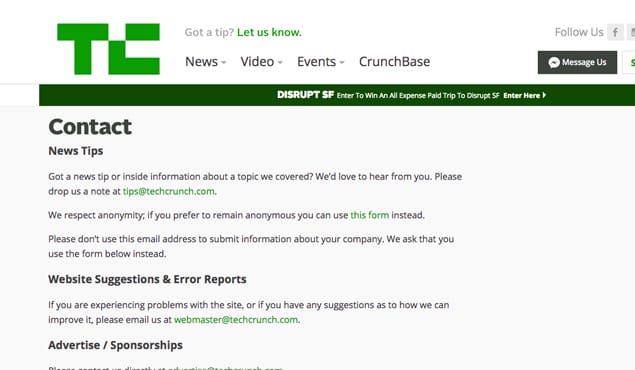 Contacting PR Example