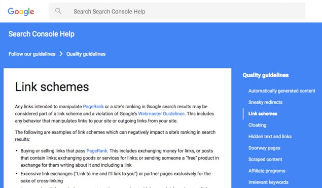 Google Link Schemes