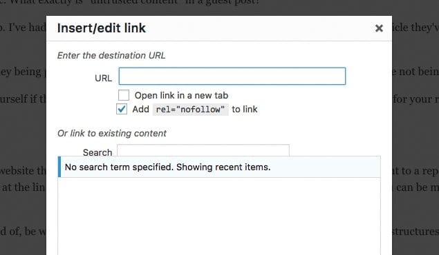 Insert Link WordPress