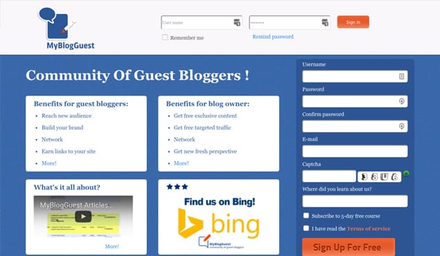 MyBlogGuest Website