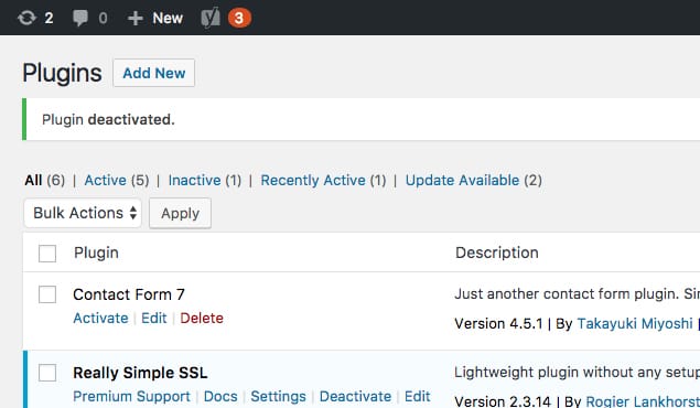 Contact Form Deactivated