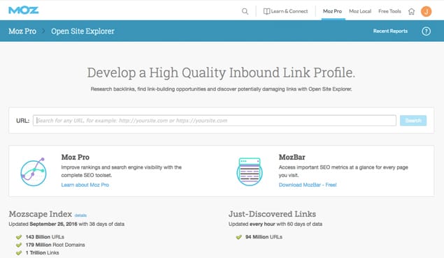 Moz Open Site Explorer Website