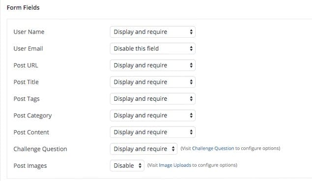 User Submitted Posts Customization