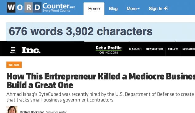 Example Word Count Inc