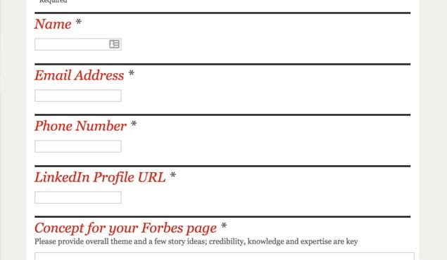 Forbes Application Process