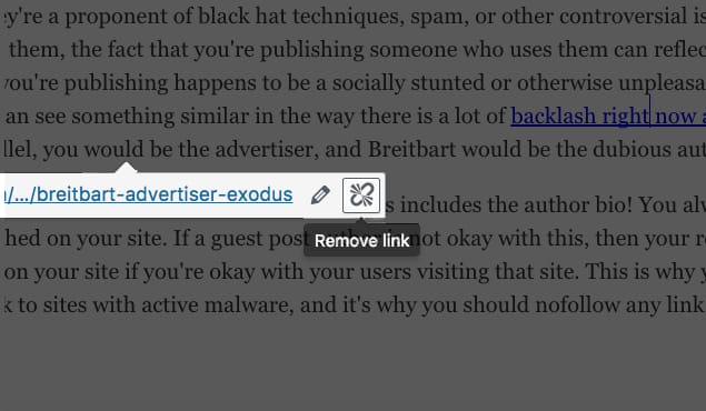 Removing a Backlink