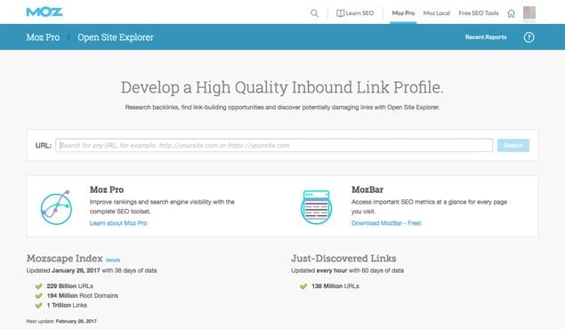 Moz Homepage