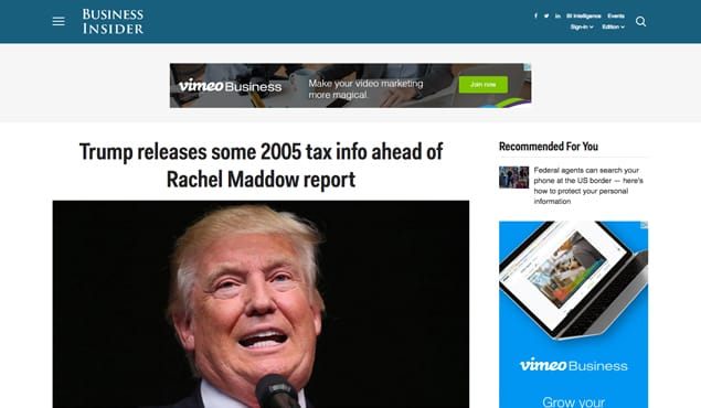 BusinessInsider Homepage
