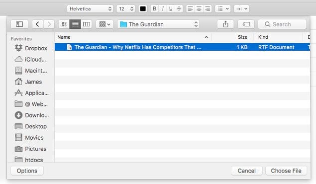 Attaching Article to Email
