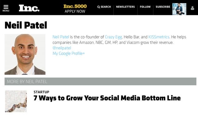 Example Guest Post Profile