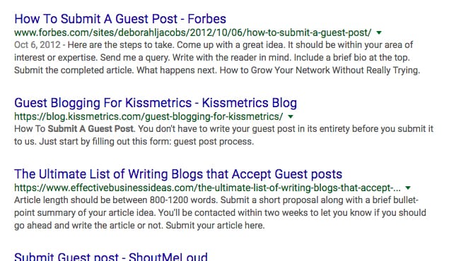Google Results Example