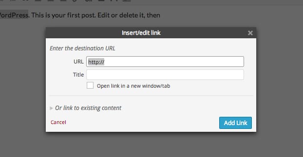 Insert Link WordPress