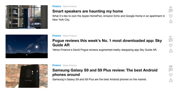 Example Posts on Yahoo