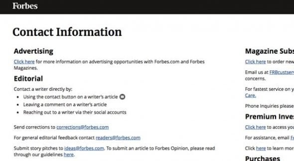 Forbes Contact Info