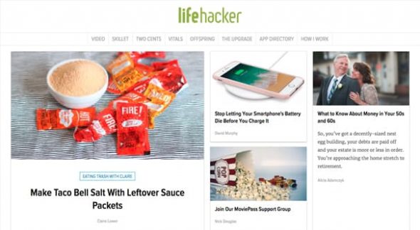 Lifehacker Homepage