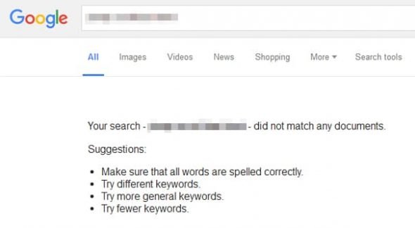 Not Found on Google