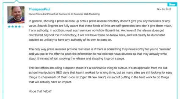 Press Release Links SEO