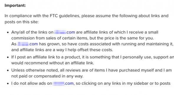 Affiliate Links FTC Guidelines