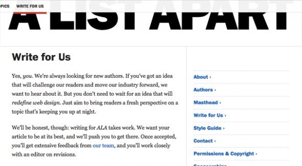 A List Apart Write For Us