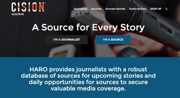 Cision HARO Homepage