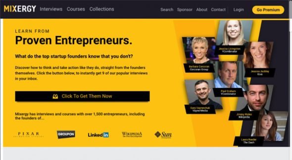 Mixergy Homepage