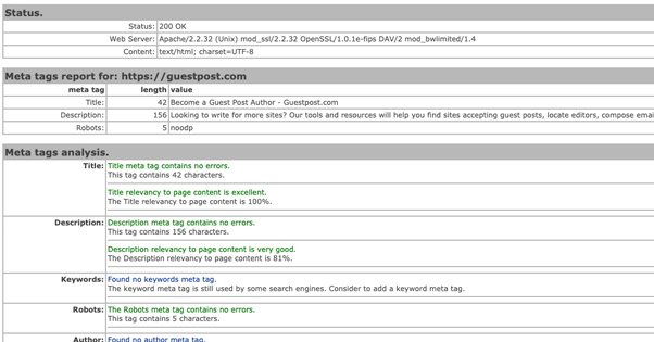 Meta Tag Optimizer Tool