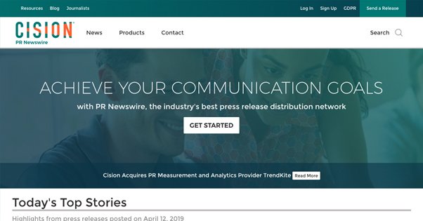 PR Newswire Homepage