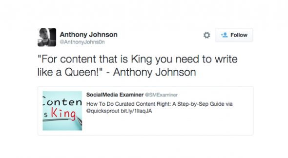 Twitter Shoutout to Expert