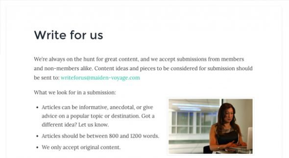 Write for Us Example